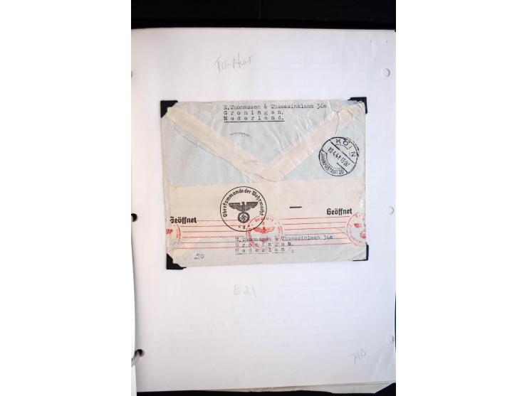 1940/45, kleine Sammlung mit ca. 170 Zensurpost-Briefen und Karten auf Albenblättern, dabei bessere Stempel, Frankaturen und 
