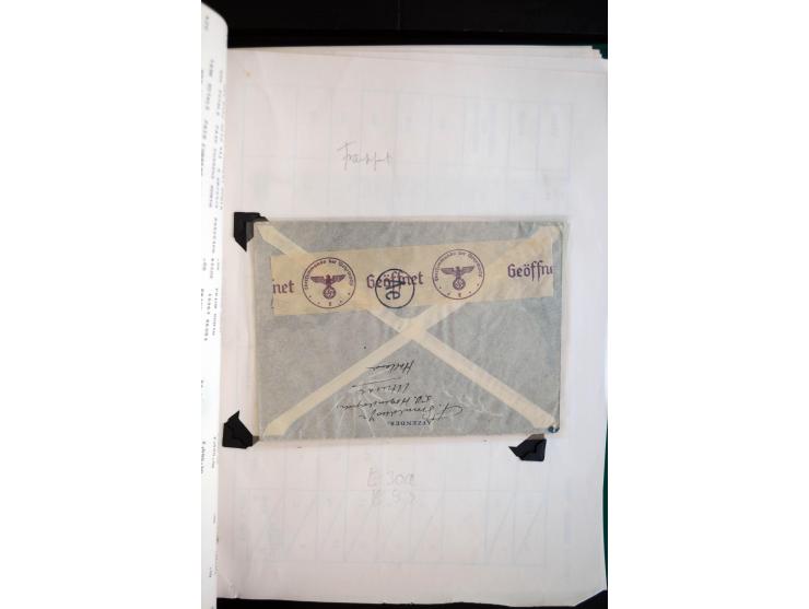 1940/45, kleine Sammlung mit ca. 170 Zensurpost-Briefen und Karten auf Albenblättern, dabei bessere Stempel, Frankaturen und 