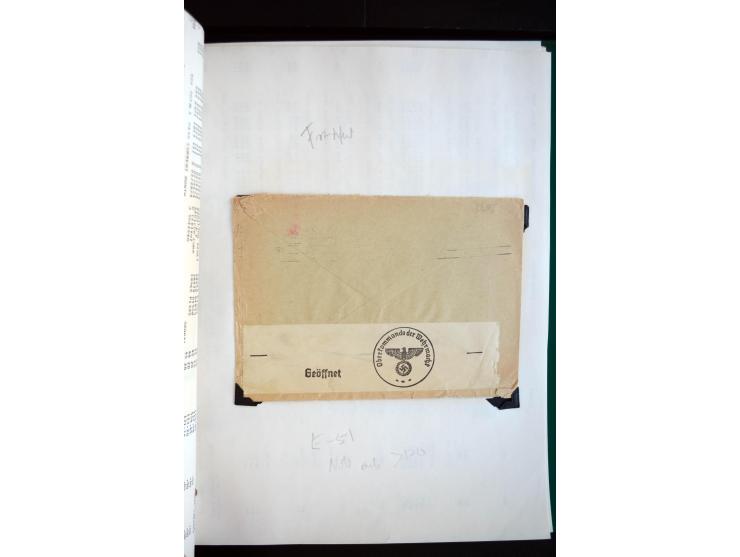 1940/45, kleine Sammlung mit ca. 170 Zensurpost-Briefen und Karten auf Albenblättern, dabei bessere Stempel, Frankaturen und 