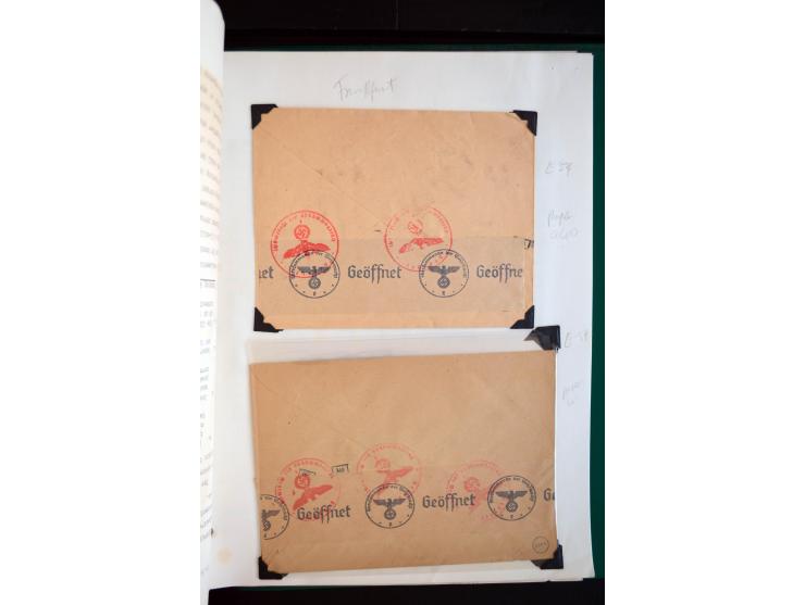 1940/45, kleine Sammlung mit ca. 170 Zensurpost-Briefen und Karten auf Albenblättern, dabei bessere Stempel, Frankaturen und 