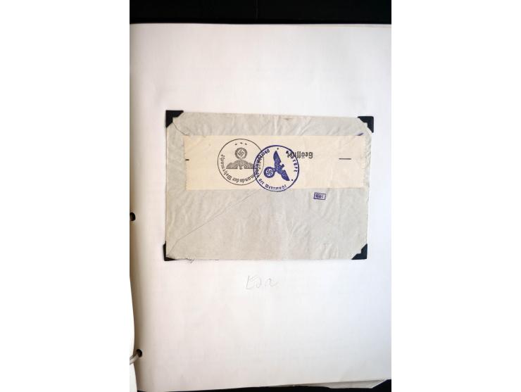 1940/45, kleine Sammlung mit ca. 170 Zensurpost-Briefen und Karten auf Albenblättern, dabei bessere Stempel, Frankaturen und 