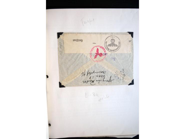 1940/45, kleine Sammlung mit ca. 170 Zensurpost-Briefen und Karten auf Albenblättern, dabei bessere Stempel, Frankaturen und 
