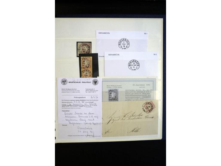 1872/75, Hufeisen auf Brustschilden, Sammlung mit über 110 Einzelmarken/Briefstücken und 21 Briefen/Karten, dabei viele besse