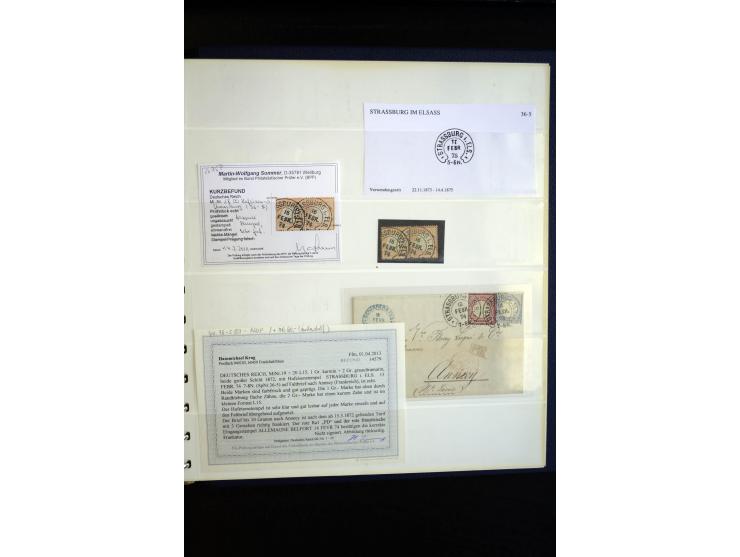 1872/75, Hufeisen auf Brustschilden, Sammlung mit über 110 Einzelmarken/Briefstücken und 21 Briefen/Karten, dabei viele besse