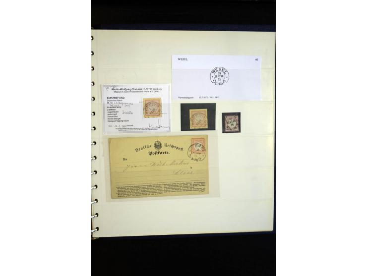 1872/75, Hufeisen auf Brustschilden, Sammlung mit über 110 Einzelmarken/Briefstücken und 21 Briefen/Karten, dabei viele besse