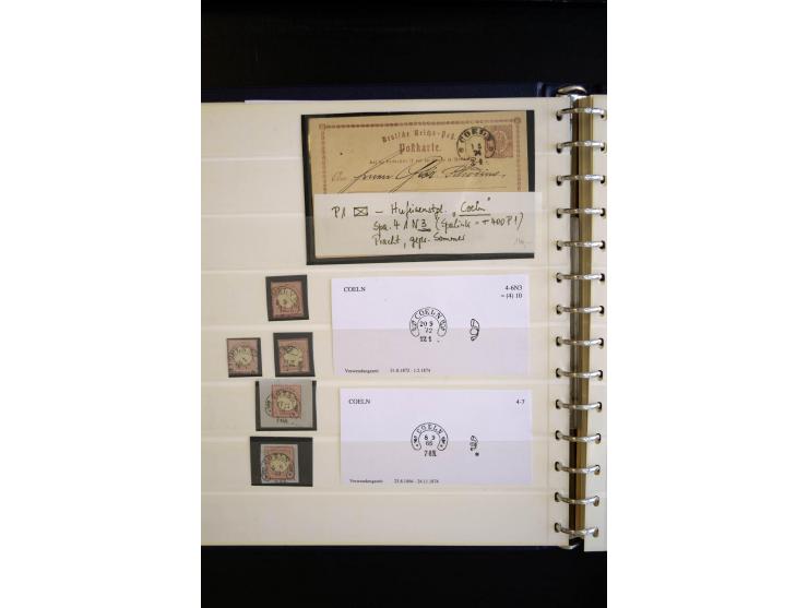 1872/75, Hufeisen auf Brustschilden, Sammlung mit über 110 Einzelmarken/Briefstücken und 21 Briefen/Karten, dabei viele besse