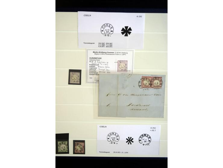 1872/75, Hufeisen auf Brustschilden, Sammlung mit über 110 Einzelmarken/Briefstücken und 21 Briefen/Karten, dabei viele besse