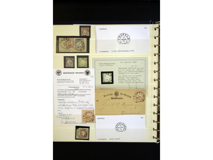 1872/75, Hufeisen auf Brustschilden, Sammlung mit über 110 Einzelmarken/Briefstücken und 21 Briefen/Karten, dabei viele besse