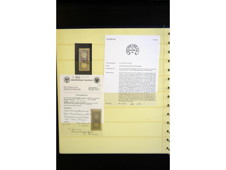 1872/75, Hufeisen auf Brustschilden, Sammlung mit über 110 Einzelmarken/Briefstücken und 21 Briefen/Karten, dabei viele besse