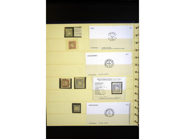 1872/75, Hufeisen auf Brustschilden, Sammlung mit über 110 Einzelmarken/Briefstücken und 21 Briefen/Karten, dabei viele besse