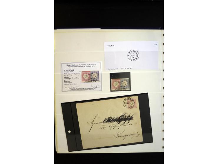 1872/75, Hufeisen auf Brustschilden, Sammlung mit über 110 Einzelmarken/Briefstücken und 21 Briefen/Karten, dabei viele besse