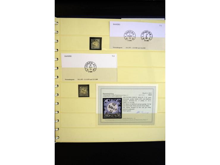 1872/75, Hufeisen auf Brustschilden, Sammlung mit über 110 Einzelmarken/Briefstücken und 21 Briefen/Karten, dabei viele besse