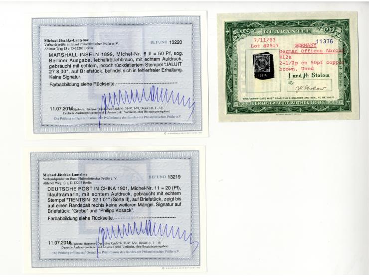 China bis Togo, ungebrauchte und meist gestempelte Sammlung mit rund 20 5 M.-Werten, DPC 7II, Karolinen 5I, Marianen 1I und 2