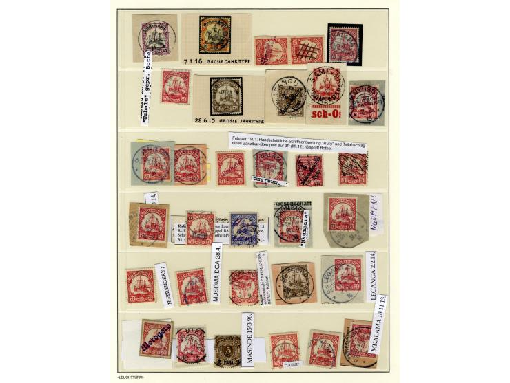 China bis Togo (ohne Südsee-Gebiete), interessante Stempel-Sammlung auf losen Marken und schönen Briefstücken, dabei einige b