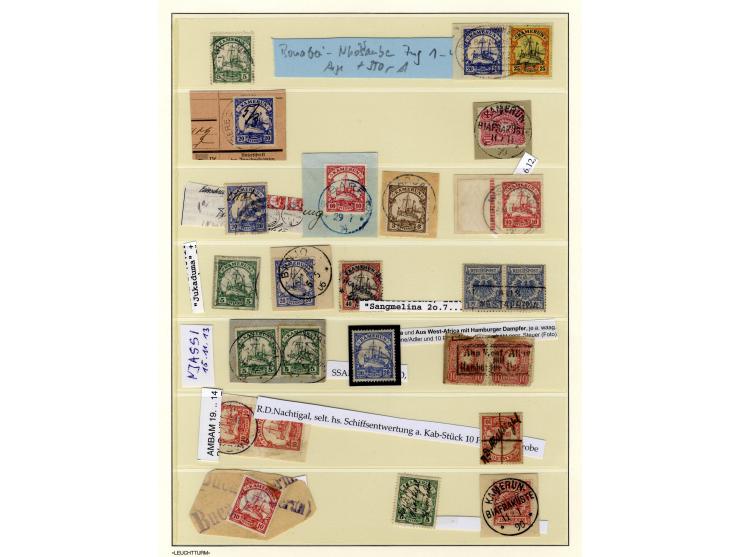 China bis Togo (ohne Südsee-Gebiete), interessante Stempel-Sammlung auf losen Marken und schönen Briefstücken, dabei einige b