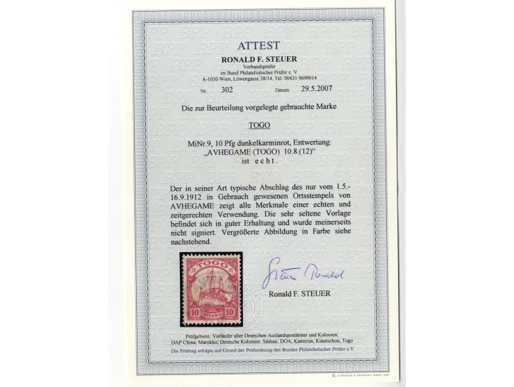 China bis Togo (ohne Südsee-Gebiete), interessante Stempel-Sammlung auf losen Marken und schönen Briefstücken, dabei einige b