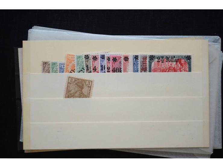 1884/1914, Doublettenbuch ab DP China mit meist ungebrauchten und gestempelten Werten und einige Steckkarten mit Briefstücken
