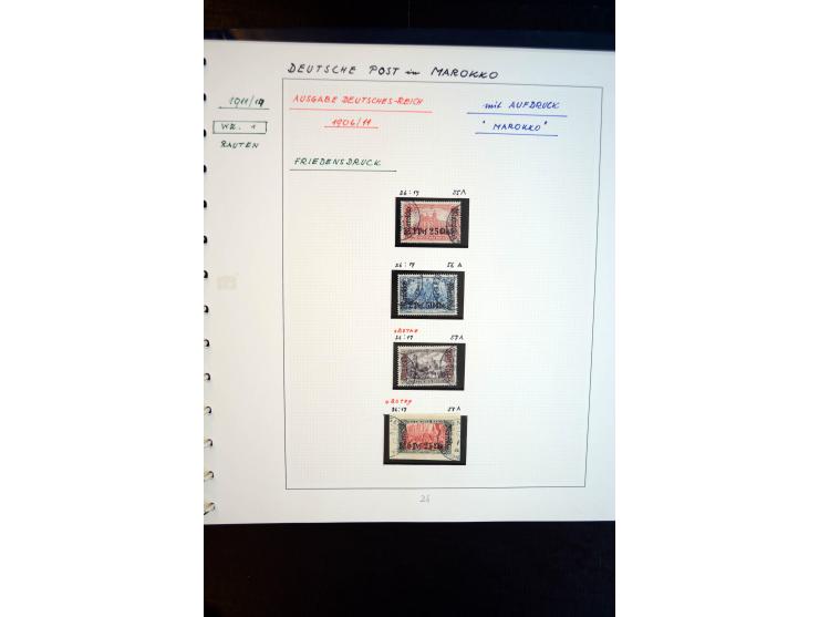 1886/1919, Deutsche Auslandspostämter China, Marokko und Türkei, sehr schöne gestempelte Sammlung ab Vorläufern und mit einig