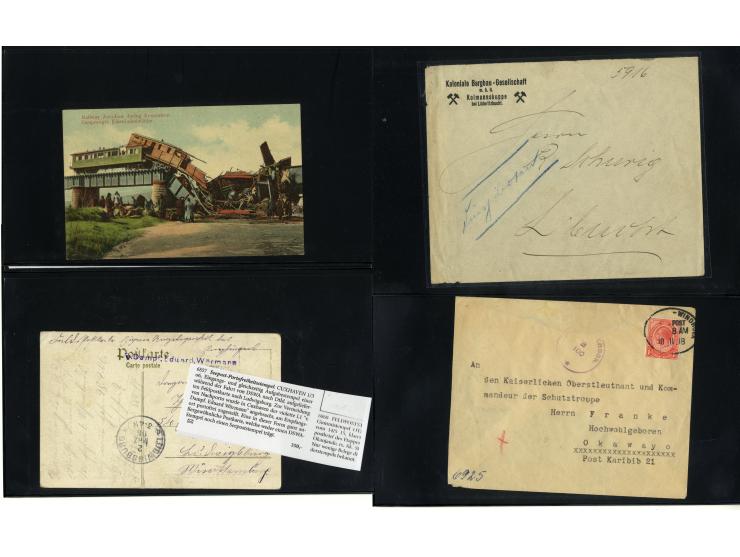 1887/1918, interessante Partie mit 22 Briefen, Karten und Ganzsachen sowie 7 Marken bzw. Briefstücken und 2 Siegelmarken auf 