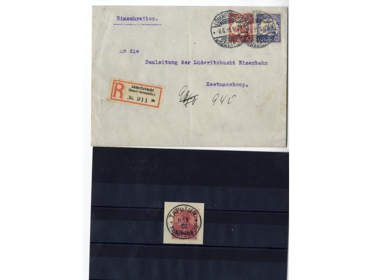 1887/1918, interessante Partie mit 22 Briefen, Karten und Ganzsachen sowie 7 Marken bzw. Briefstücken und 2 Siegelmarken auf 