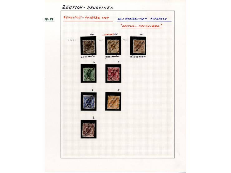 1888/1919, DNG, Karolinien, Kiautschou, Marianen, Marschall-Inseln und Samoa, schöne gestempelte Sammlung ab einigen Vorläufe