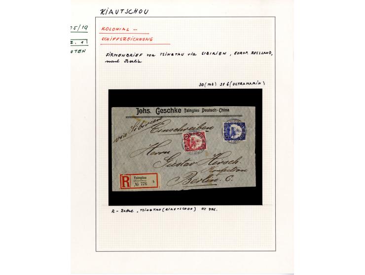 1888/1919, DNG, Karolinien, Kiautschou, Marianen, Marschall-Inseln und Samoa, schöne gestempelte Sammlung ab einigen Vorläufe