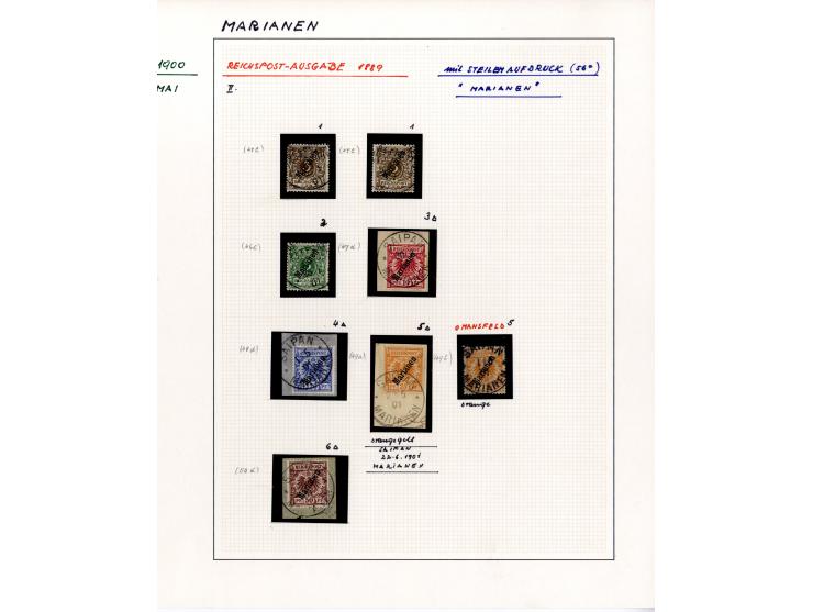 1888/1919, DNG, Karolinien, Kiautschou, Marianen, Marschall-Inseln und Samoa, schöne gestempelte Sammlung ab einigen Vorläufe