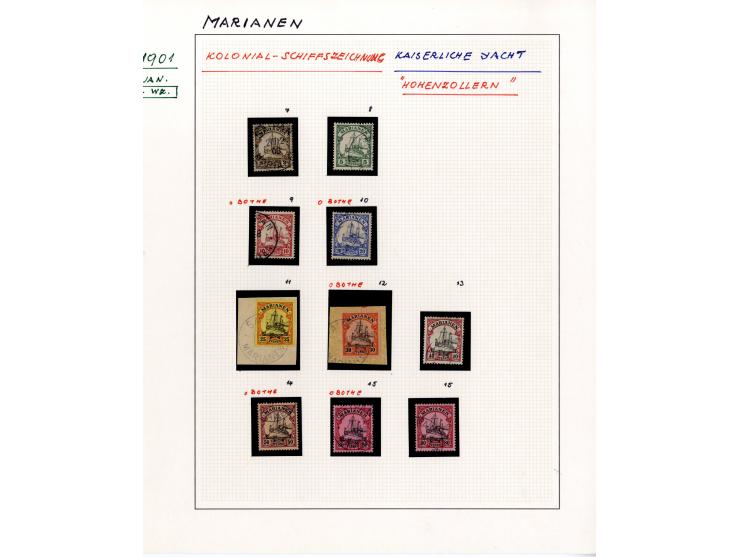 1888/1919, DNG, Karolinien, Kiautschou, Marianen, Marschall-Inseln und Samoa, schöne gestempelte Sammlung ab einigen Vorläufe