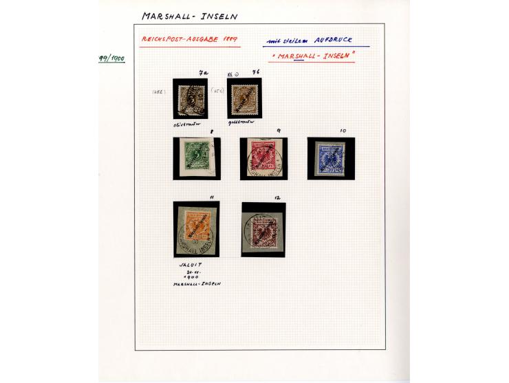 1888/1919, DNG, Karolinien, Kiautschou, Marianen, Marschall-Inseln und Samoa, schöne gestempelte Sammlung ab einigen Vorläufe