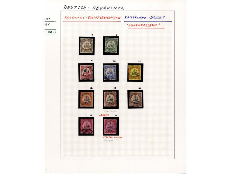 1888/1919, DNG, Karolinien, Kiautschou, Marianen, Marschall-Inseln und Samoa, schöne gestempelte Sammlung ab einigen Vorläufe
