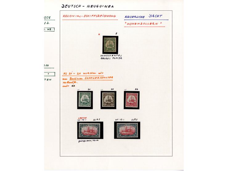 1888/1919, DNG, Karolinien, Kiautschou, Marianen, Marschall-Inseln und Samoa, schöne gestempelte Sammlung ab einigen Vorläufe