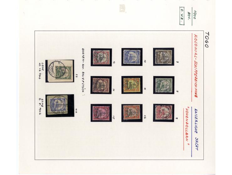 1891/1919, DOA, DSWA, Kamerun und Togo, sehr schöne gestempelte Sammlung mit einigen Briefen ab Vorläufern, dabei viele besse