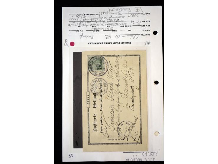 1890/1917, Partie mit ca. 45 Briefen, Karten und Ganzsachen inkl. KGF-Post Kiautschou und Schiffspost, dabei Vorläufer-Franka