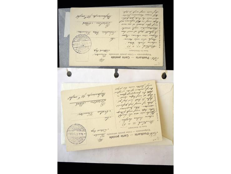 1890/1917, Partie mit ca. 45 Briefen, Karten und Ganzsachen inkl. KGF-Post Kiautschou und Schiffspost, dabei Vorläufer-Franka
