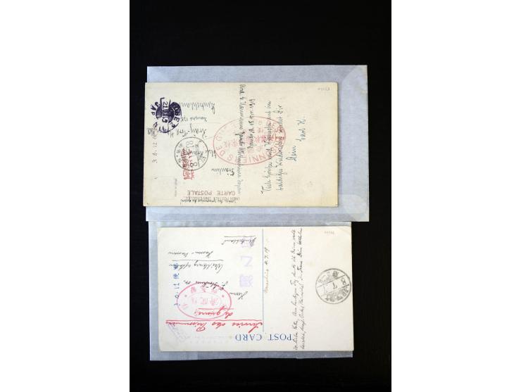 1890/1917, Partie mit ca. 45 Briefen, Karten und Ganzsachen inkl. KGF-Post Kiautschou und Schiffspost, dabei Vorläufer-Franka
