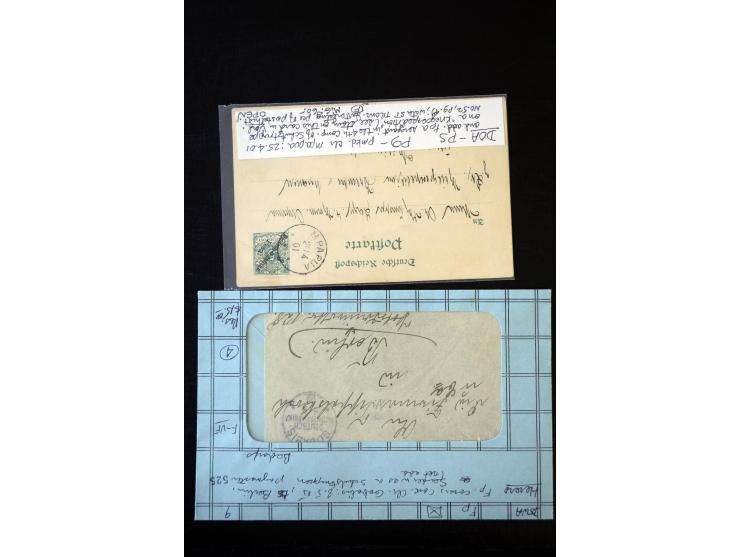 1890/1917, Partie mit ca. 45 Briefen, Karten und Ganzsachen inkl. KGF-Post Kiautschou und Schiffspost, dabei Vorläufer-Franka