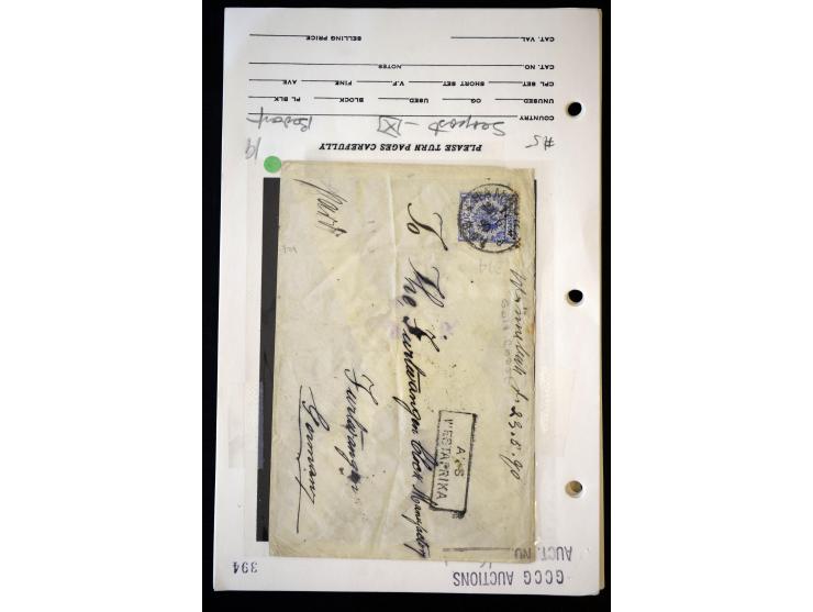 1890/1917, Partie mit ca. 45 Briefen, Karten und Ganzsachen inkl. KGF-Post Kiautschou und Schiffspost, dabei Vorläufer-Franka