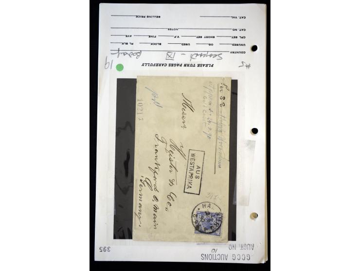 1890/1917, Partie mit ca. 45 Briefen, Karten und Ganzsachen inkl. KGF-Post Kiautschou und Schiffspost, dabei Vorläufer-Franka