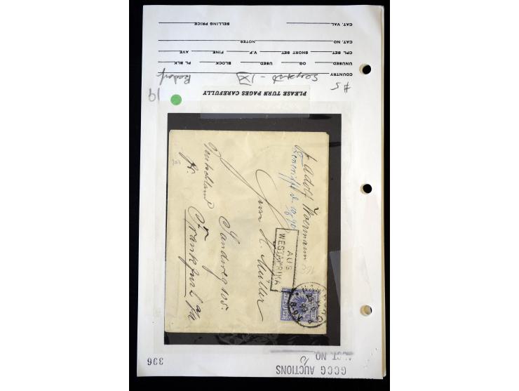 1890/1917, Partie mit ca. 45 Briefen, Karten und Ganzsachen inkl. KGF-Post Kiautschou und Schiffspost, dabei Vorläufer-Franka