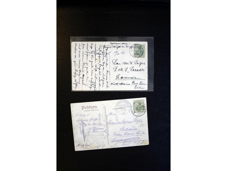 1894/1916, Partie mit 32 Briefen, Karten und Ganzsachen ab China Vorläufer-R-Brief bis Togo Ganzachen-Doppel-Karte P4, dabei 
