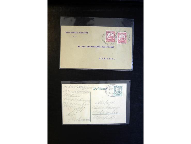 1894/1916, Partie mit 32 Briefen, Karten und Ganzsachen ab China Vorläufer-R-Brief bis Togo Ganzachen-Doppel-Karte P4, dabei 