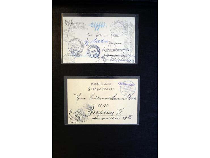 1894/1916, Partie mit 32 Briefen, Karten und Ganzsachen ab China Vorläufer-R-Brief bis Togo Ganzachen-Doppel-Karte P4, dabei 