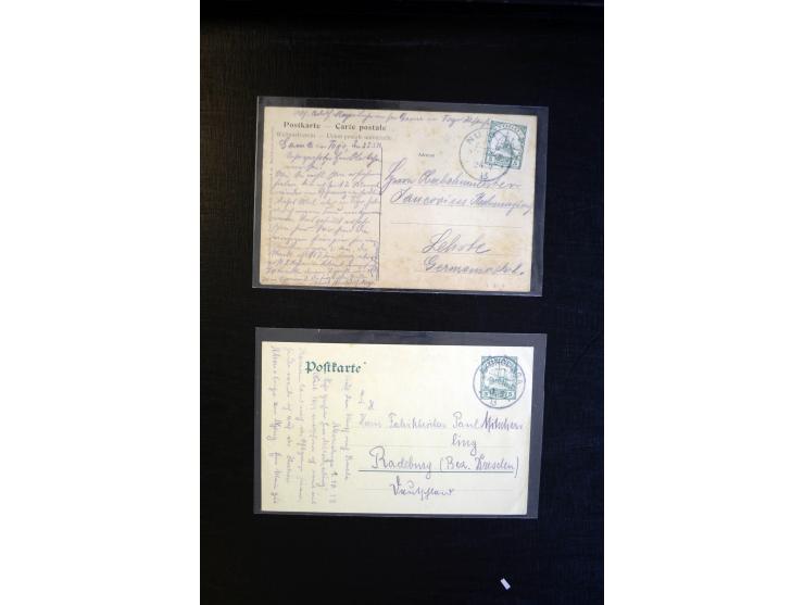 1894/1916, Partie mit 32 Briefen, Karten und Ganzsachen ab China Vorläufer-R-Brief bis Togo Ganzachen-Doppel-Karte P4, dabei 