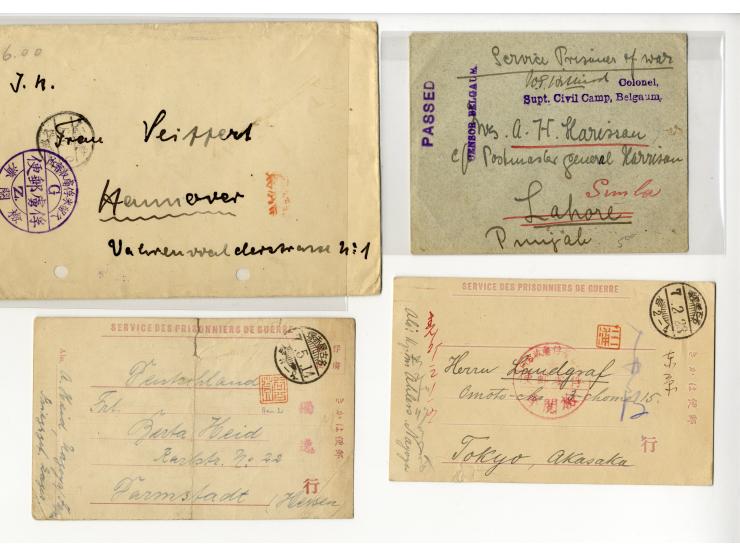1898/1919, interessanter Posten mit ca. 70 Briefen, Karten und Ganzsachen inkl. viel KGF-Post (u.a. DSWA und viel Kiautschou)