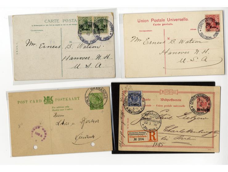 1898/1919, interessanter Posten mit ca. 70 Briefen, Karten und Ganzsachen inkl. viel KGF-Post (u.a. DSWA und viel Kiautschou)