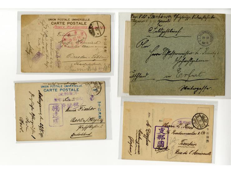 1898/1919, interessanter Posten mit ca. 70 Briefen, Karten und Ganzsachen inkl. viel KGF-Post (u.a. DSWA und viel Kiautschou)
