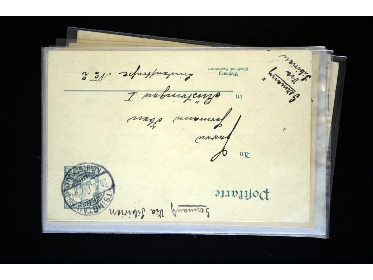 1893/1913, Partie mit 24 Briefen, Karten und Ganzsachen inkl. etwas Kiautschou, dabei Vorläufer-Brief von Tientsin mit zweima
