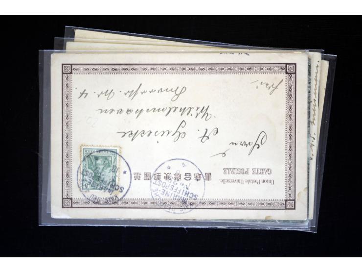 1893/1913, Partie mit 24 Briefen, Karten und Ganzsachen inkl. etwas Kiautschou, dabei Vorläufer-Brief von Tientsin mit zweima