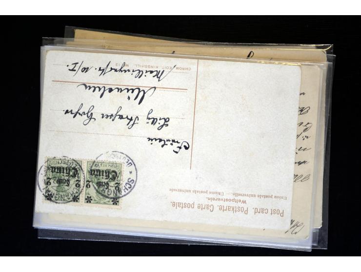 1893/1913, Partie mit 24 Briefen, Karten und Ganzsachen inkl. etwas Kiautschou, dabei Vorläufer-Brief von Tientsin mit zweima