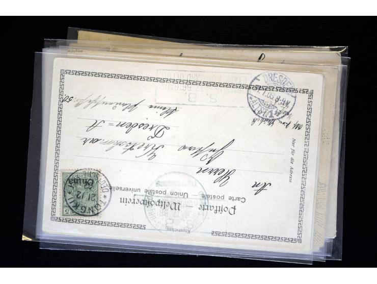 1893/1913, Partie mit 24 Briefen, Karten und Ganzsachen inkl. etwas Kiautschou, dabei Vorläufer-Brief von Tientsin mit zweima